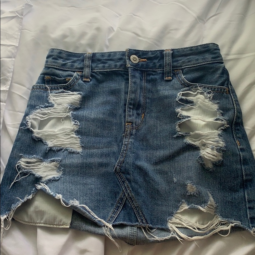 ripped Jean skirt
